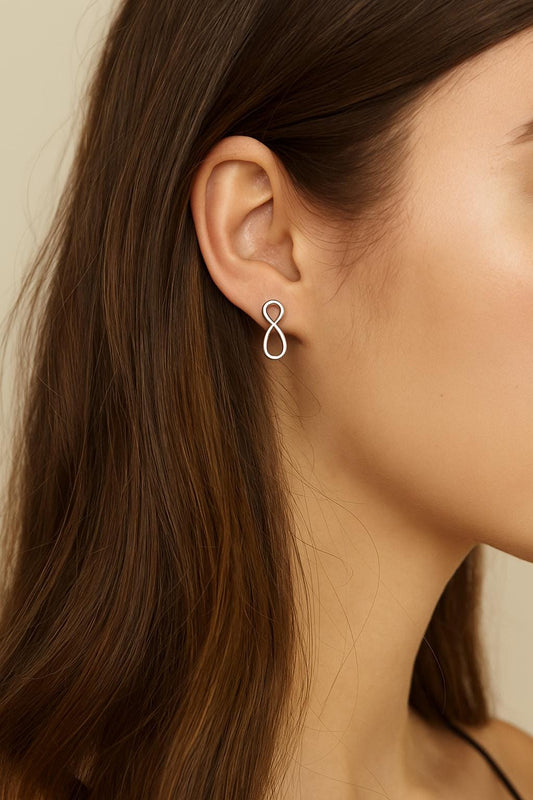 Dainty Infinity Studs • Available in Sterling Silver, Gold over Silver, or Rose Gold over Silver