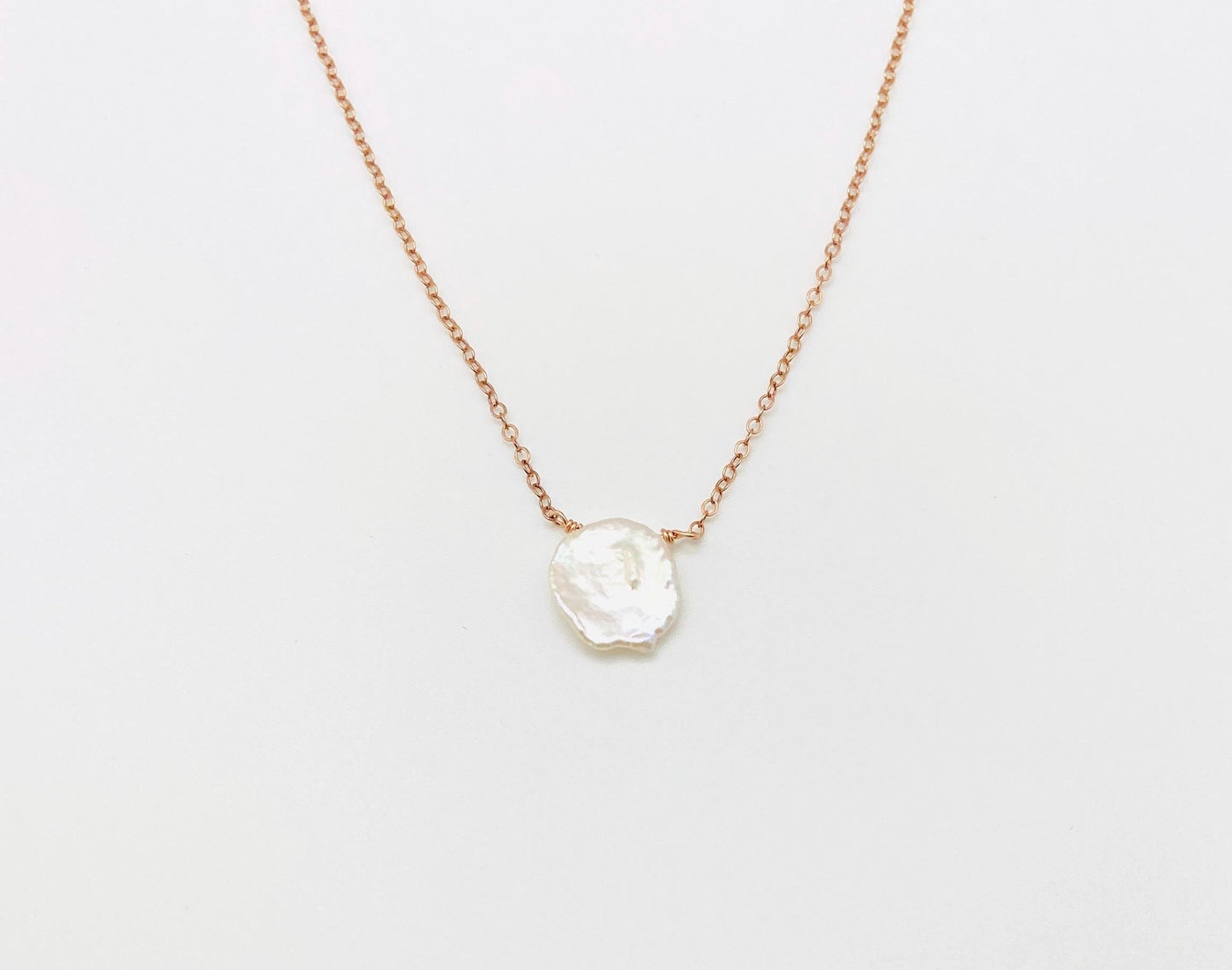 Keshi Pearl Necklace • Sterling Silver or Gold Filled Dainty Pearl Necklace
