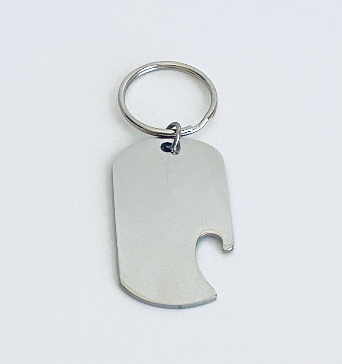 Personalized Stainless Steel Bottle Opener Key Chain • Custom Engraved Bar Tool Gift