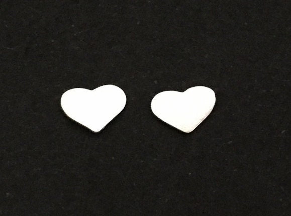 Sterling Silver Tiny Heart Stud Earrings • 925 Dainty Heart Studs