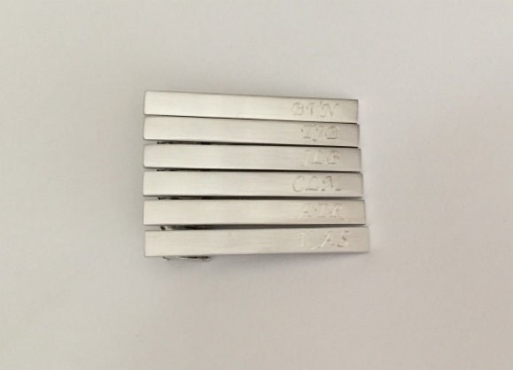 Personalized Long Tie Clip • Custom Engraved Tie Bar for Men, Wedding & Groomsmen Gift