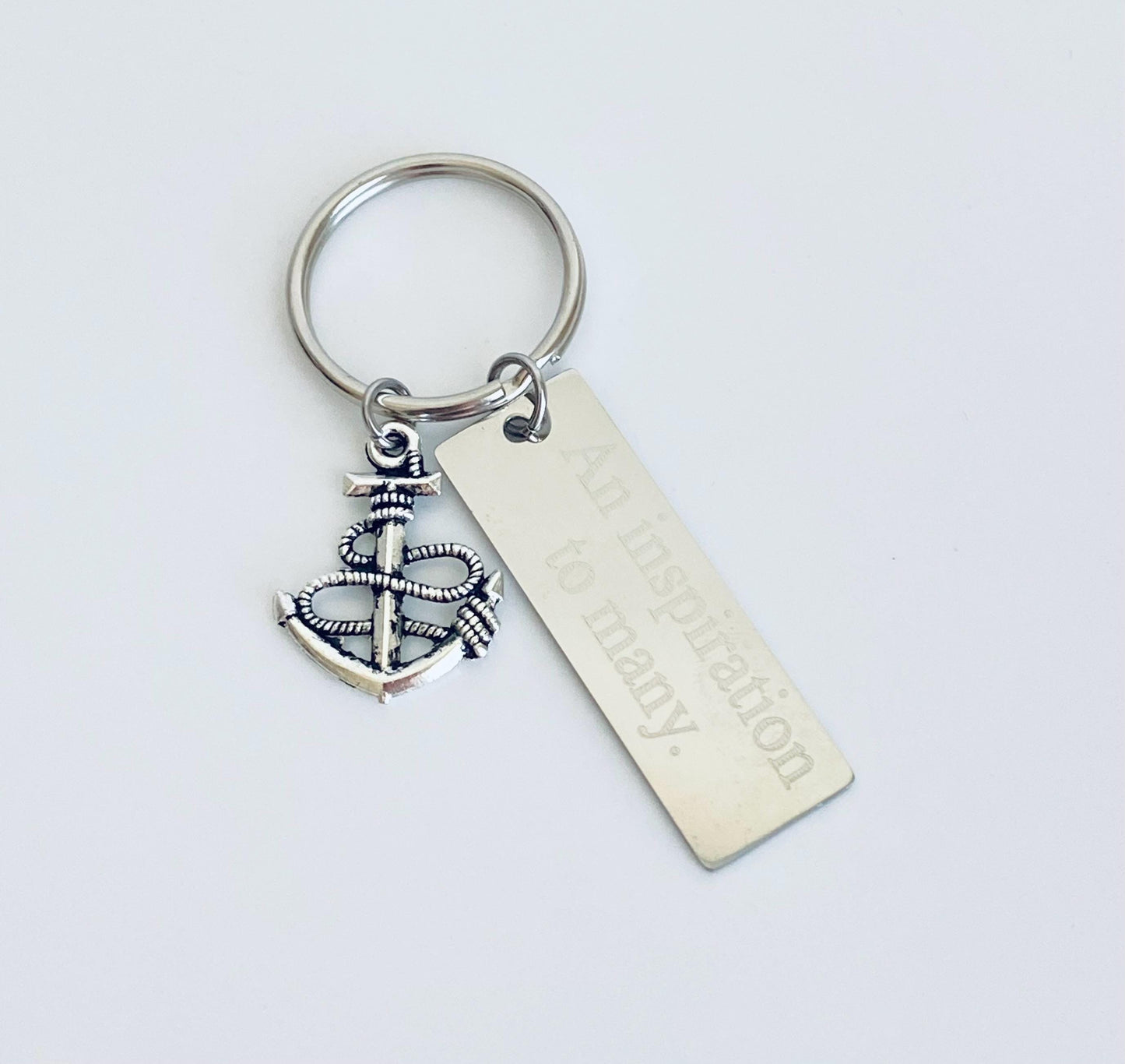 Personalize Anchor Key Chain • Custom Engraved Keychain, Nautical Gift