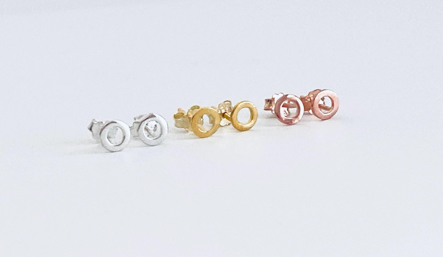 Tiny Kisses Stud Earrings • Sterling Silver, Gold Over Sterling Silver, or Rose Gold Over Sterling Silver