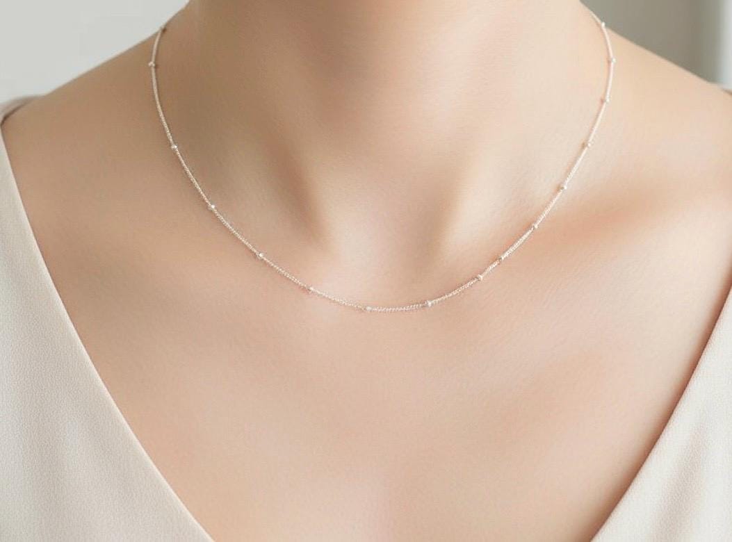 Satellite Chain Necklace • Sterling Silver, Gold Filled or Rose Gold Filled