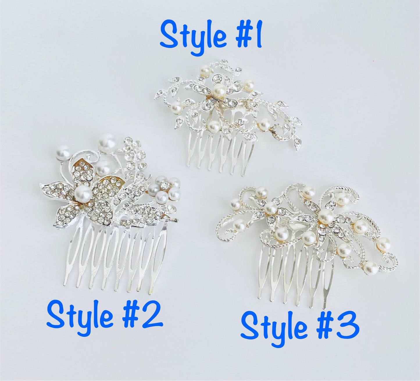 Small Rhinestone and Pearl Hair Comb • Bridal Wedding Hair Accessories for Bride & Bridesmaids