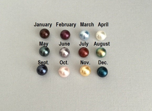 Swarovski Pearl Birthstone Necklace • Personalized Birthstone Necklace in Sterling Silver or Gold Filled
