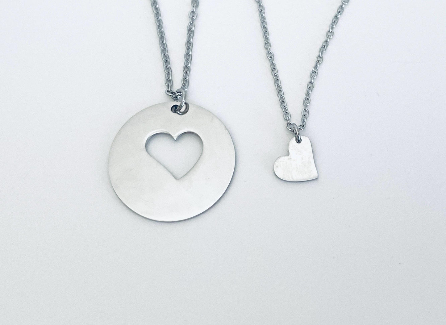 Stainless Steel Mother & Daughter Necklace Set • Matching Mom and Daughter Jewelry