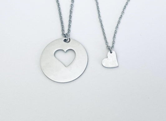 Stainless Steel Mother & Daughter Necklace Set • Matching Mom and Daughter Jewelry