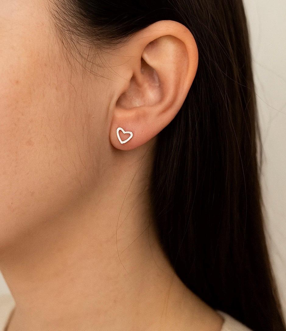 Sterling Silver Heart Stud Earrings • Classic Heart Shape Earrings