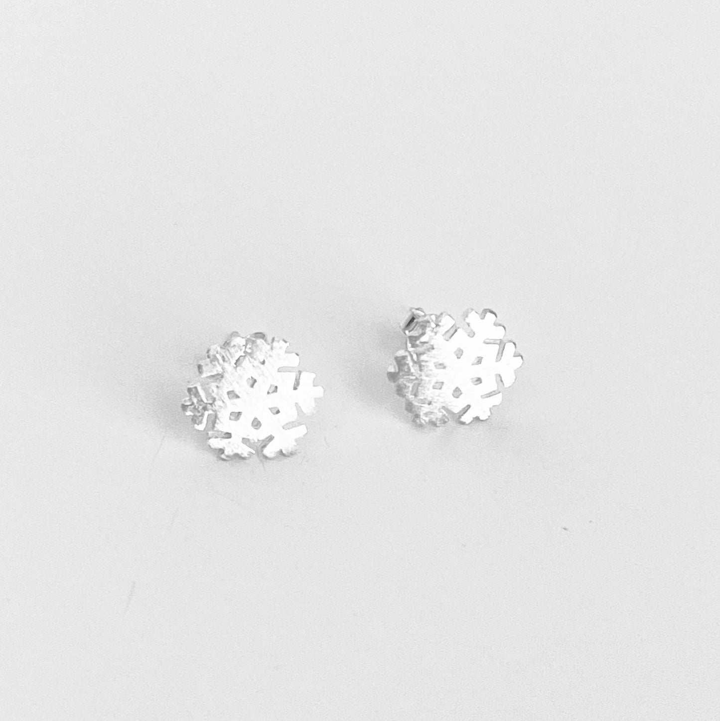 Sterling Silver Snowflake Stud Earrings • 925 Winter Snowflake Studs