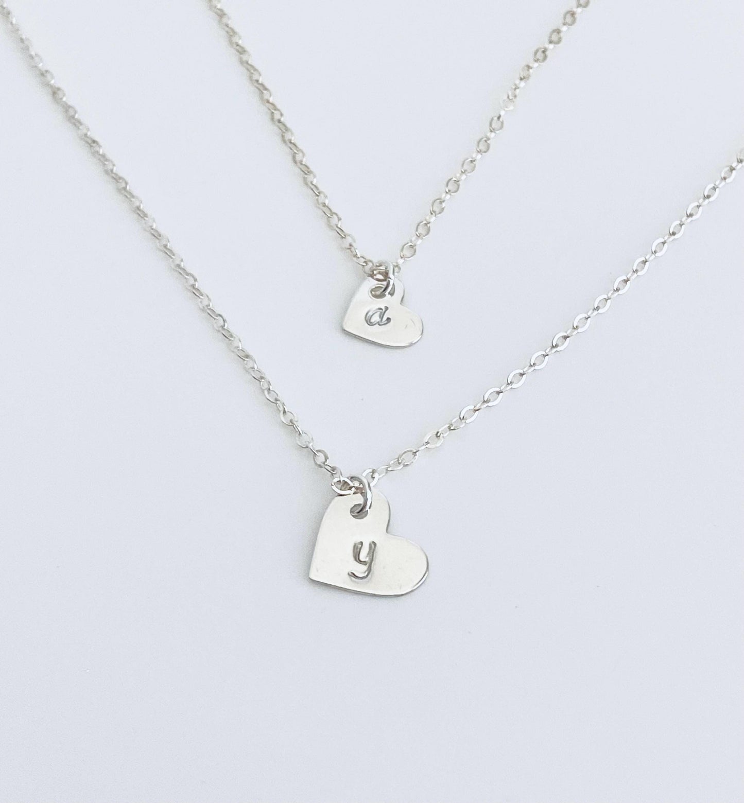 Personalized Sterling Silver Necklace with Sideways Heart Charm • Custom Engraved Name Necklace