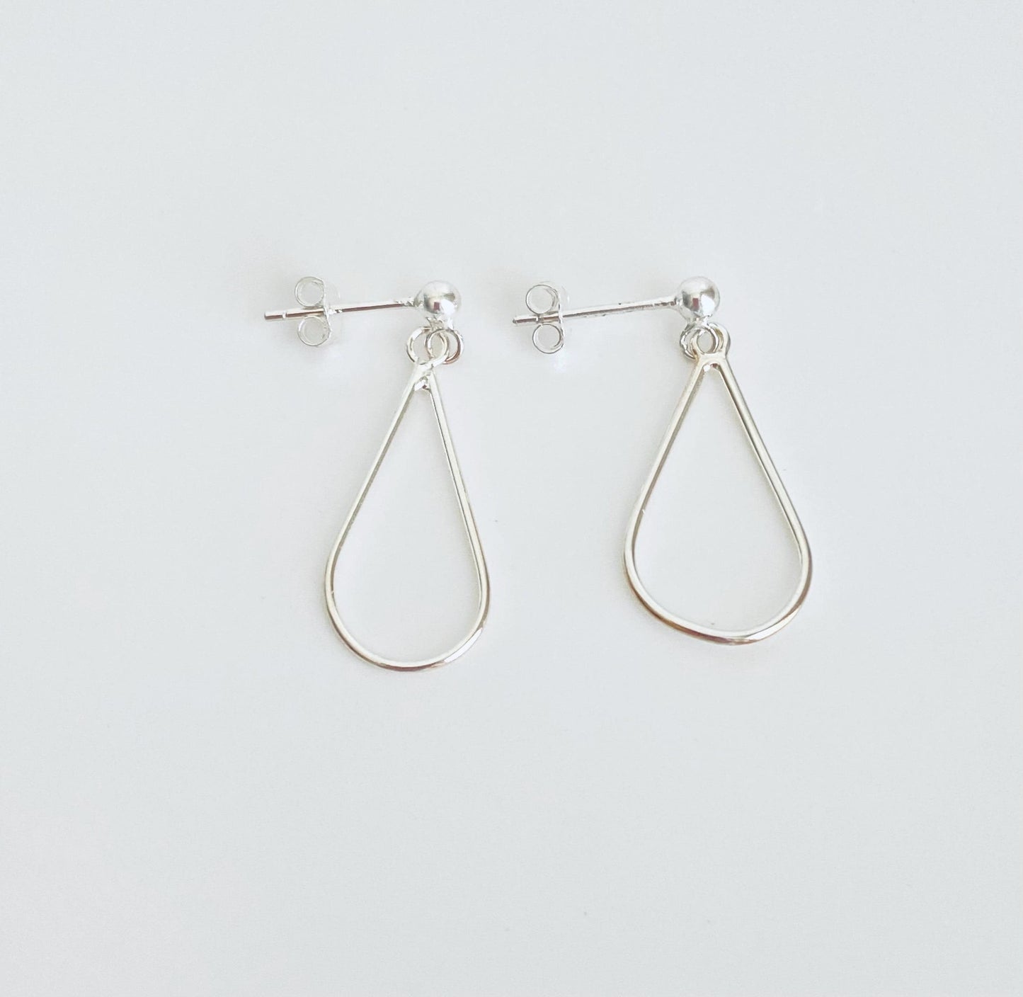 Sterling Silver Teardrop Dangle Earrings • Elegant Minimalist Drop Earrings