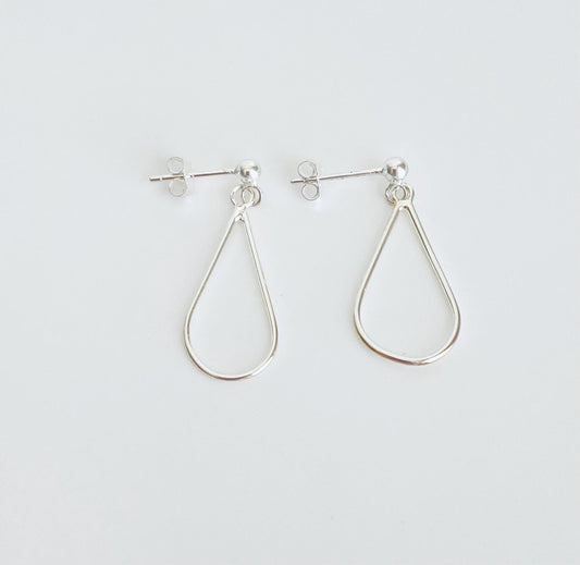 Sterling Silver Teardrop Dangle Earrings • Elegant Minimalist Drop Earrings