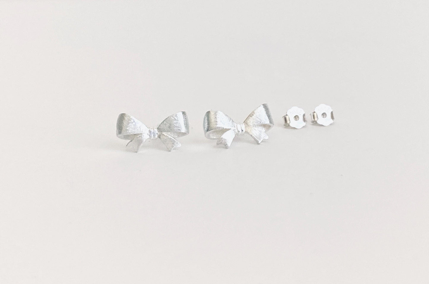 Small Sterling Silver Bow Stud Earrings • Tiny Bow Knot Stud Earrings