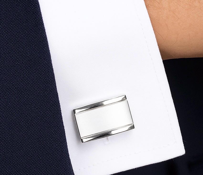 Personalized Rectangle Cufflinks • Custom Engraved Men’s Cufflinks for Groom, Groomsmen & Wedding Gift