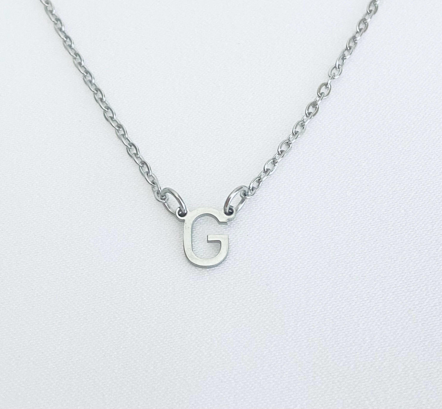 Stainless Steel Mini Letter Necklace • Dainty Initial Necklace for Women