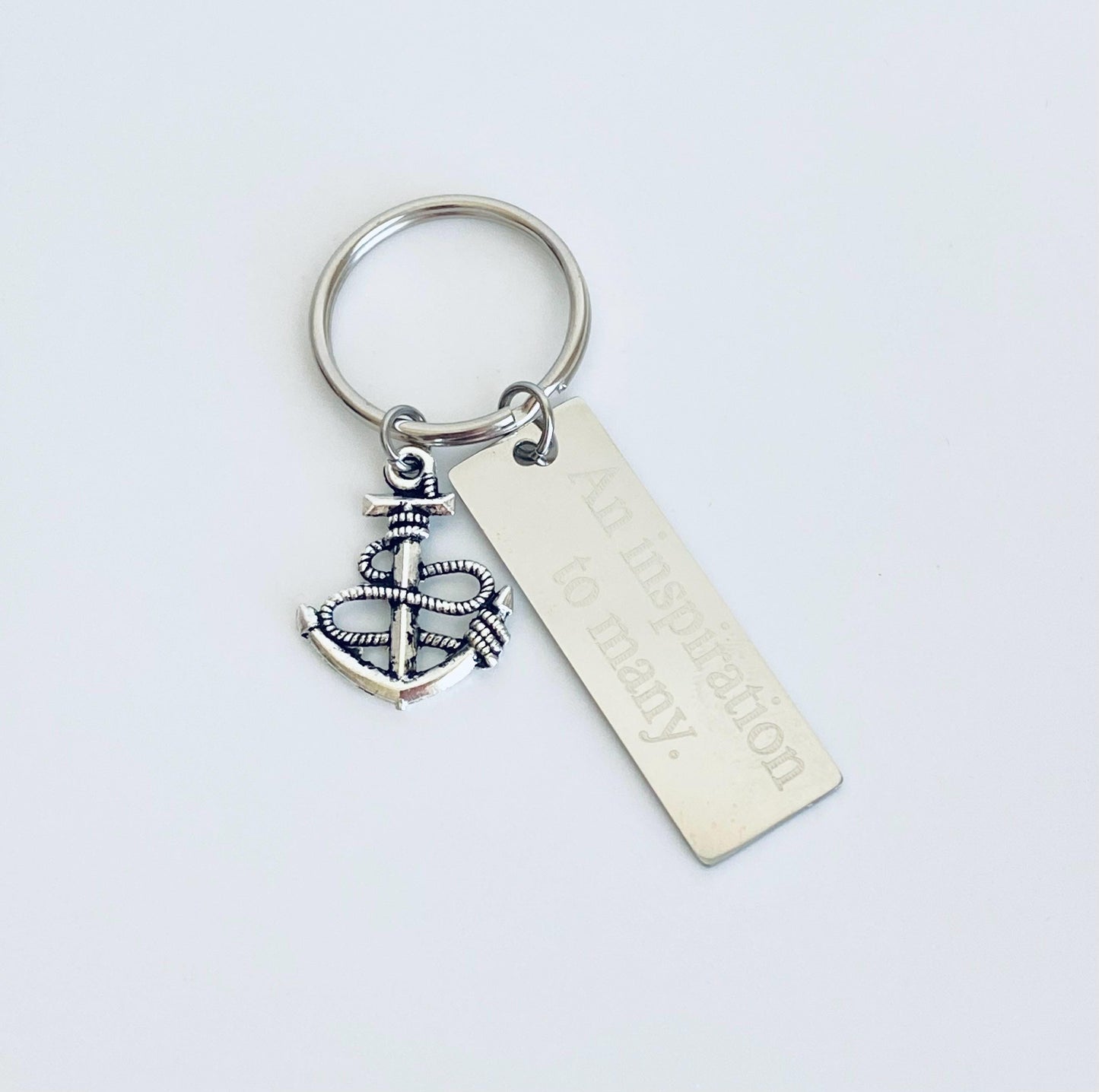 Personalize Anchor Key Chain • Custom Engraved Keychain, Nautical Gift