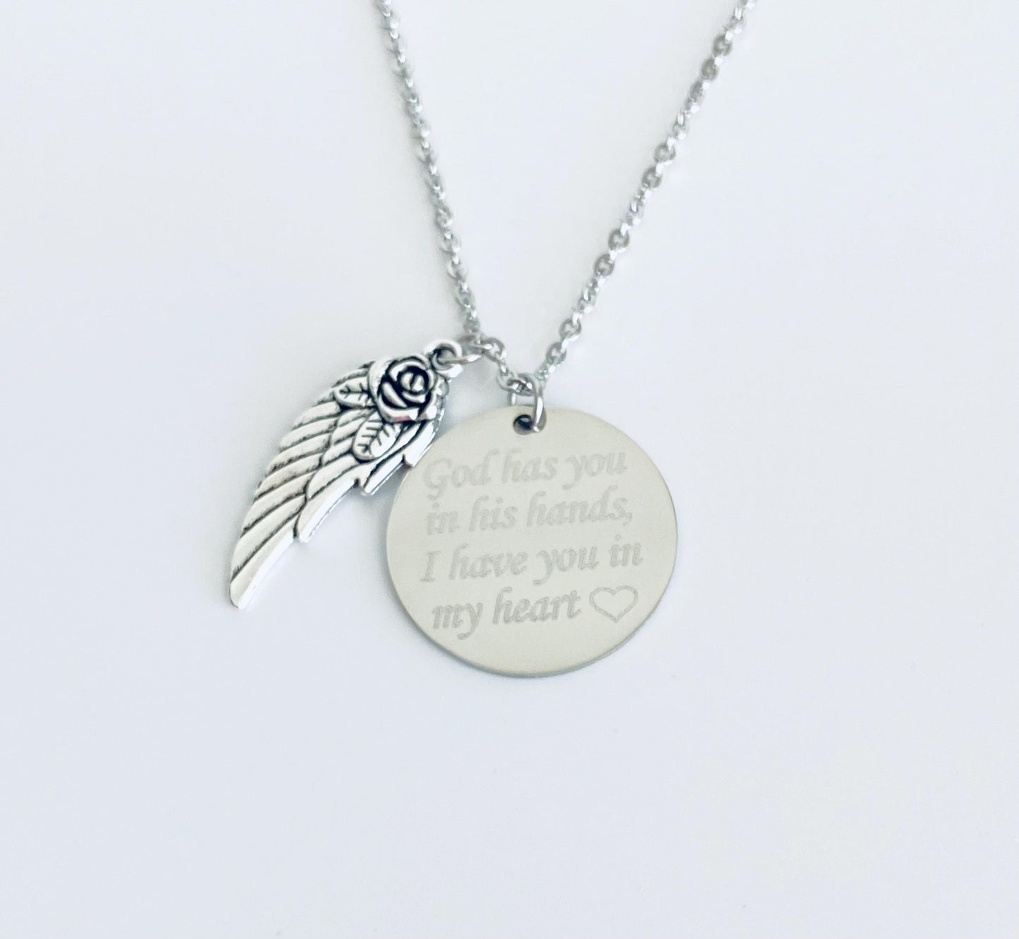 Personalized Angel Wing Necklace • Custom Engraved Memorial & Keepsake Jewelry