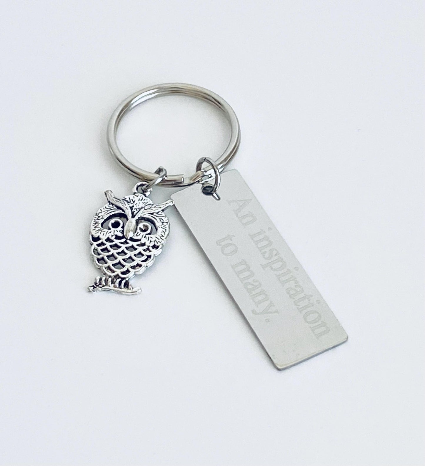 Personalized Owl Key Chain • Custom Engraved Wisdom Owl Gift