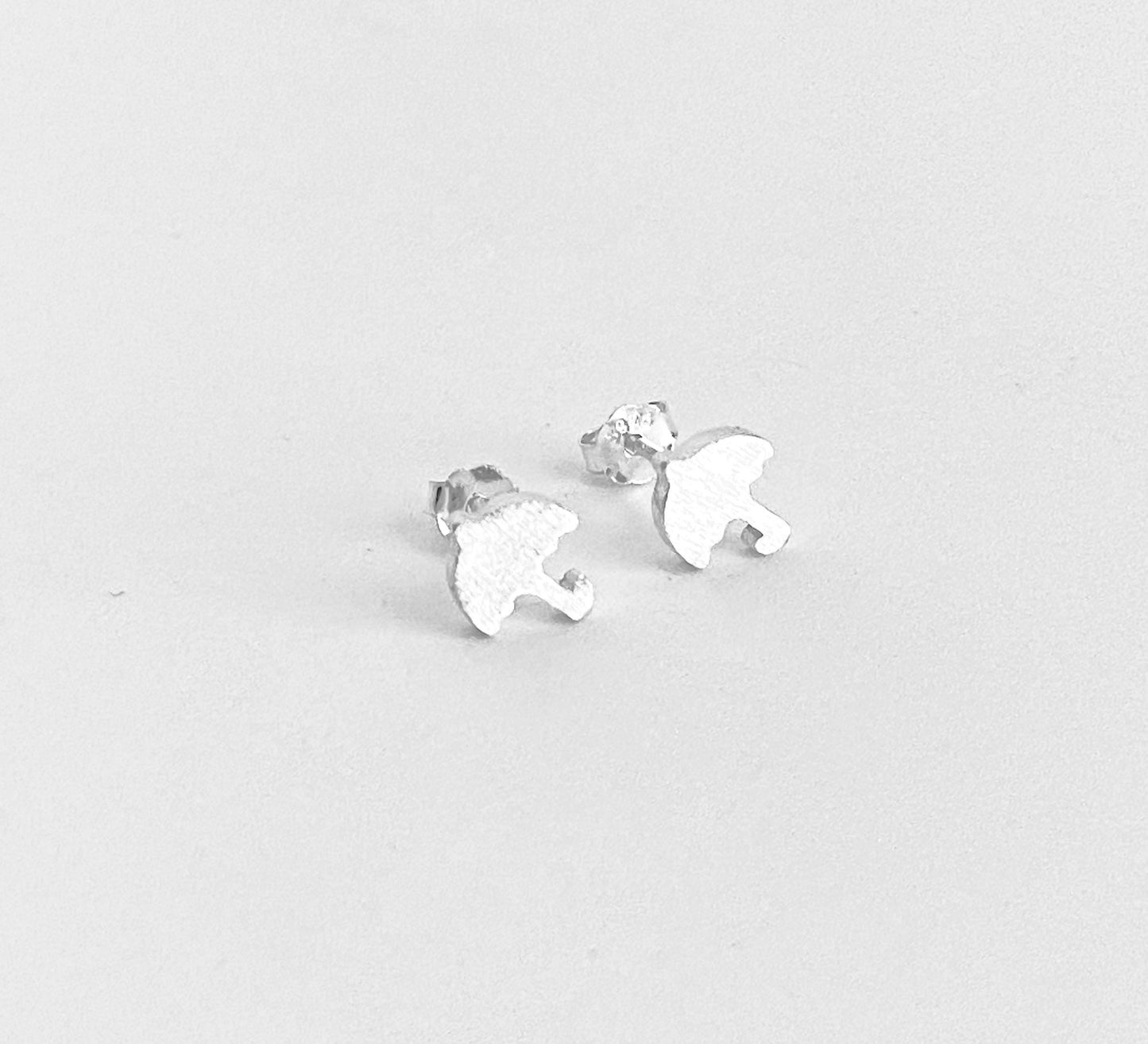 Small Sterling Silver Umbrella Stud Earrings • Cute Mini Umbrella Earrings
