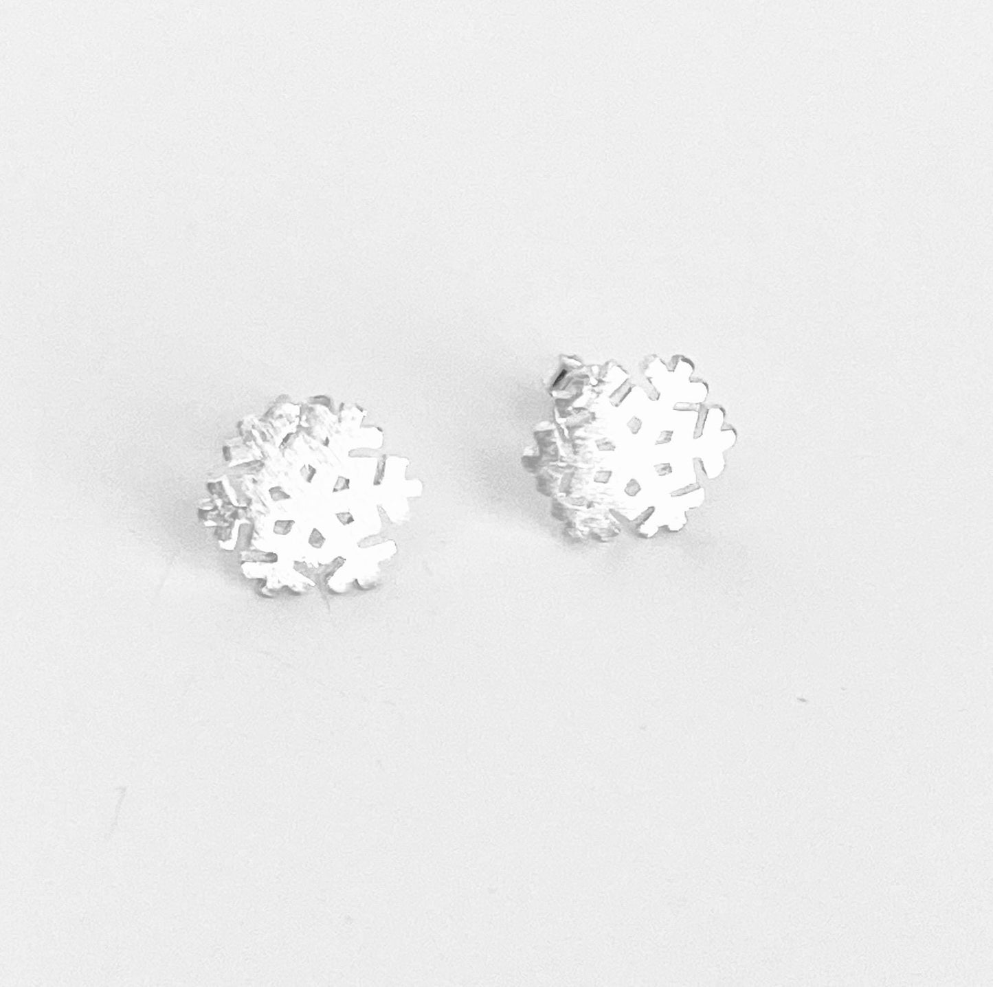 Sterling Silver Snowflake Stud Earrings • 925 Winter Snowflake Studs