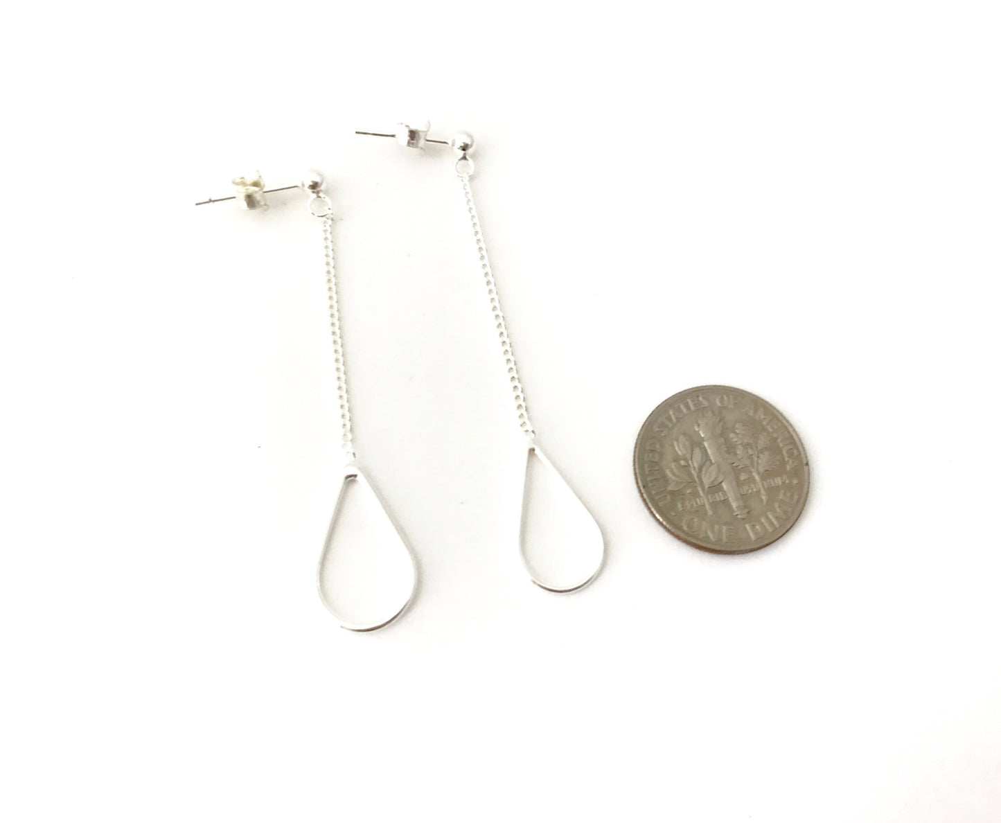 Sterling Silver Tear Drop Earrings. Sterling Silver Long Pear Earrings. Silver Dangle Earrings. Birthday Gift. Gift for Her. Pear Earrings.