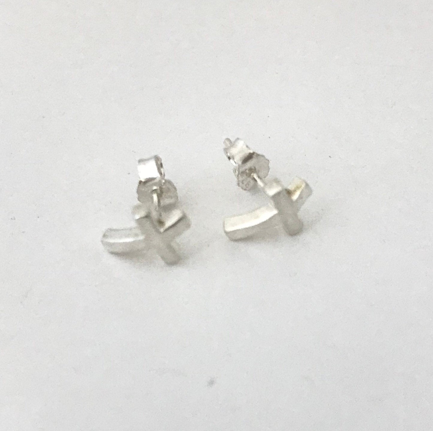 Sterling Silver Cross Stud Earrings • Classic Faith Cross Earrings