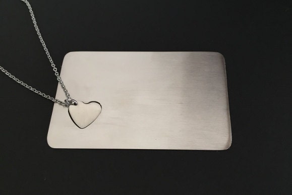 Personalized Pocket Wallet Card & Heart Charm Necklace Set • Custom Message Gift