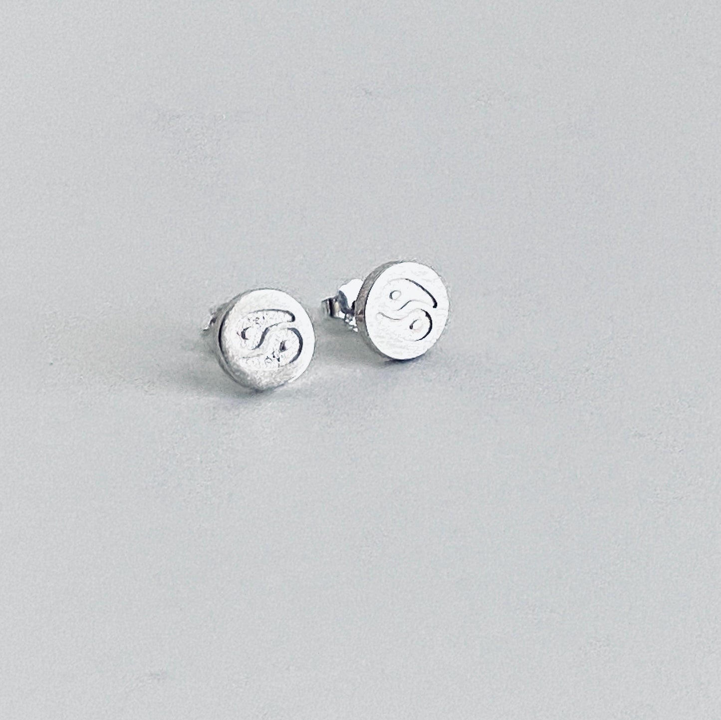Sterling Silver Horoscope Sign Stud Earrings  • 925 Zodiac Symbol Studs