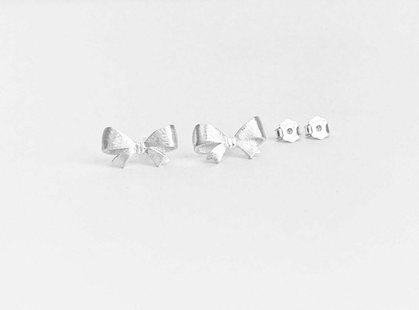 Sterling Silver “Tie the Knot” Stud Earrings •  Minimalist Love Knot Earrings