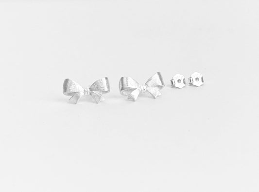 Sterling Silver “Tie the Knot” Stud Earrings •  Minimalist Love Knot Earrings