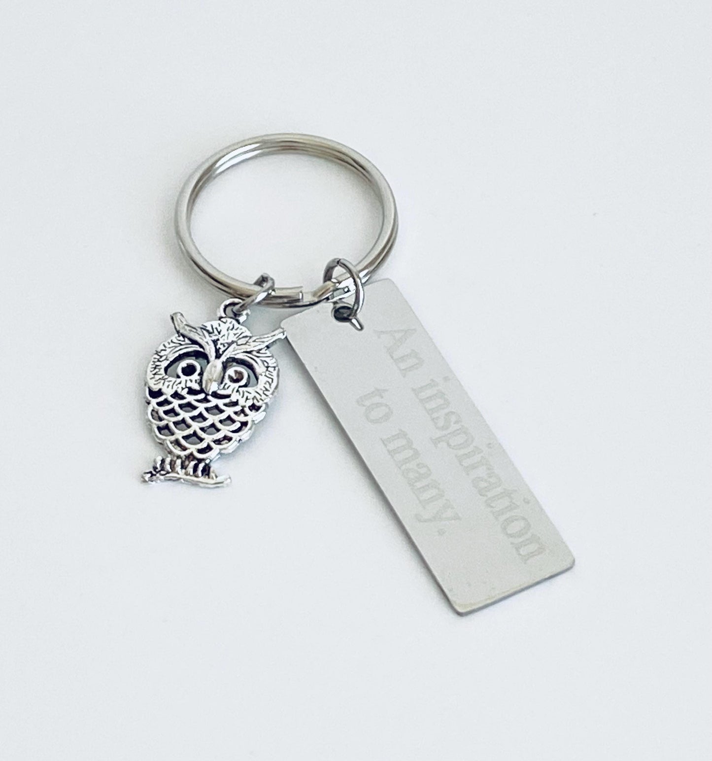 Personalized Owl Key Chain • Custom Engraved Wisdom Owl Gift