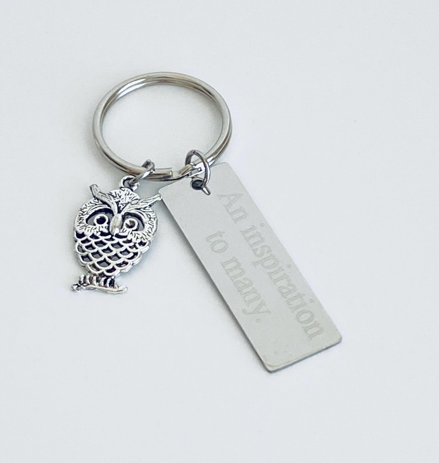 Personalized Owl Key Chain • Custom Engraved Wisdom Owl Gift