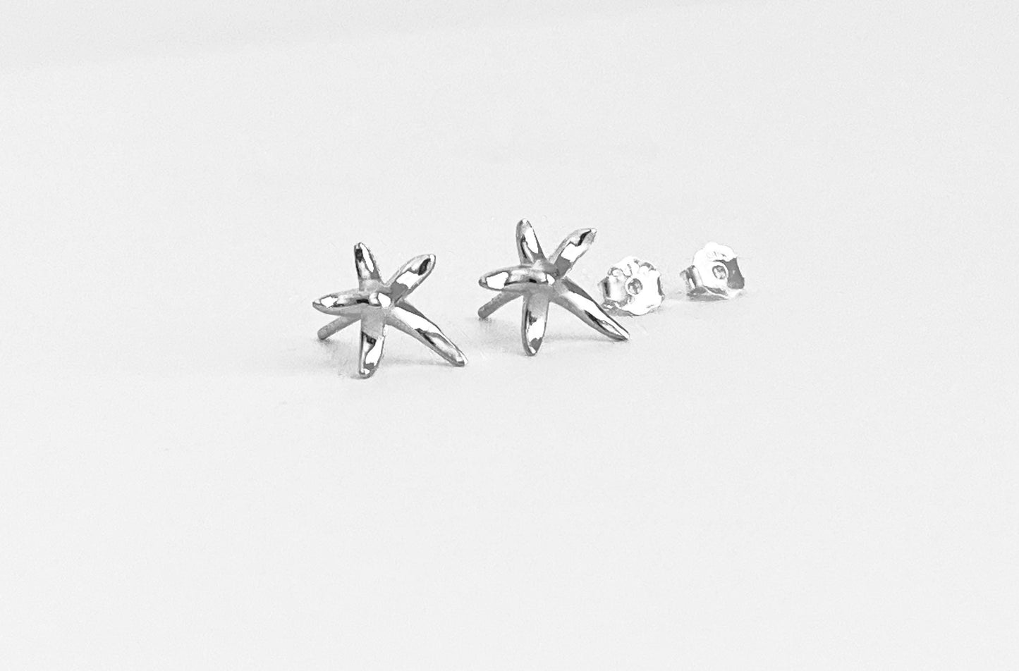Sterling Silver Starfish Stud Earrings • Ocean Inspired Beach Jewelry