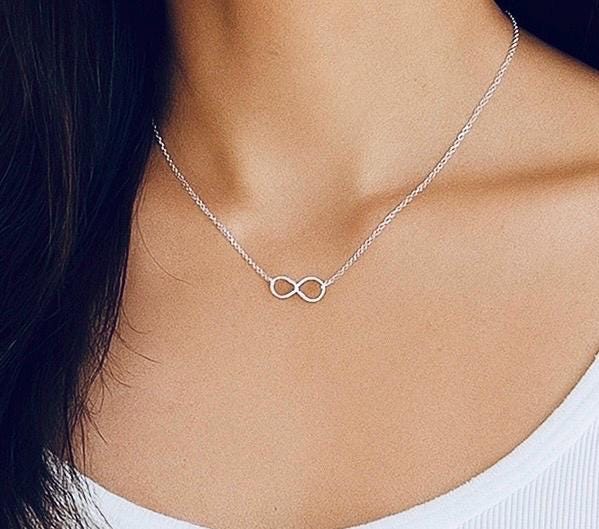 Sterling Silver Infinity Necklace • 925 Silver Symbol of Love Pendant