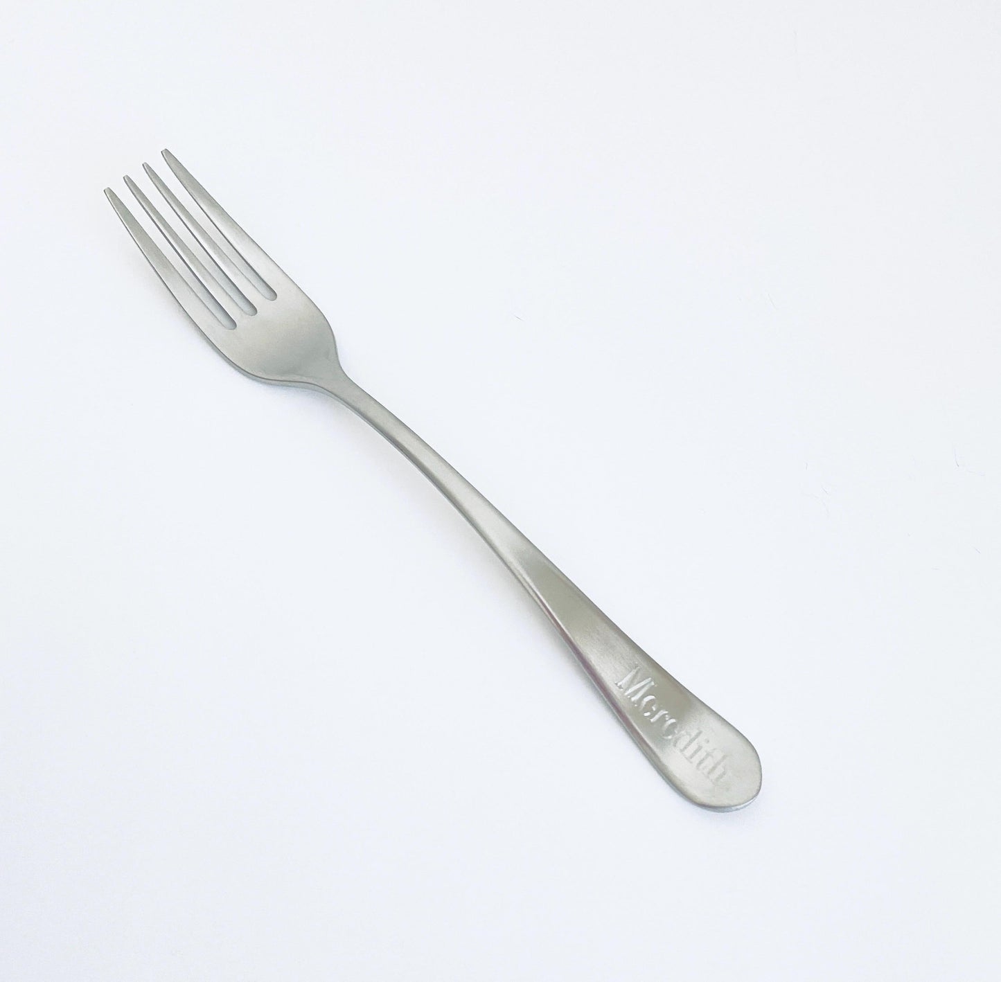 Personalized Stainless Steel Matte Flatware Gift Set • Custom Engraved Knife, fork and spoon