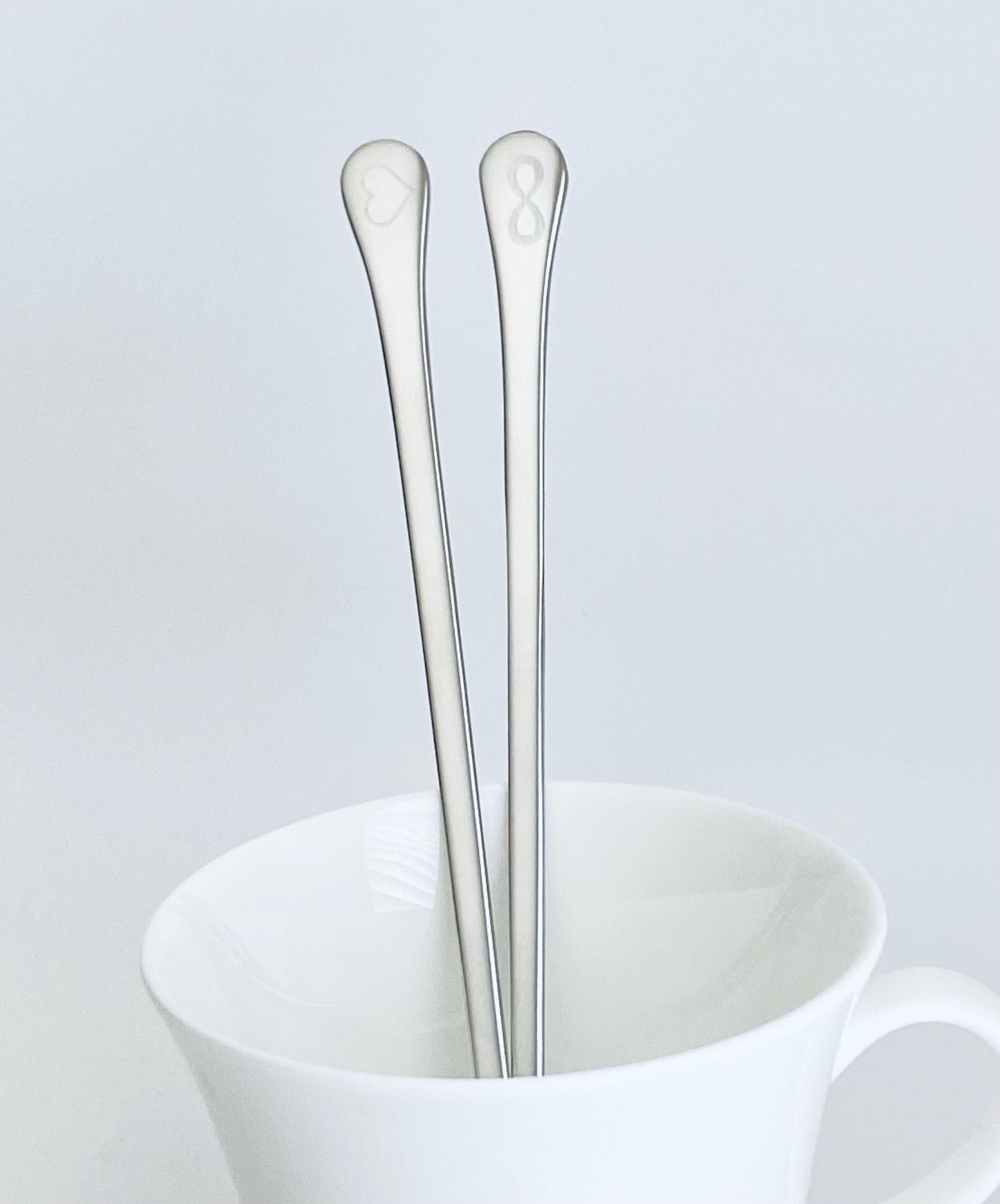 Personalized Stainless Steel Long Handle Coffee Spoon • Custom Engraved Coffee Lover Gift