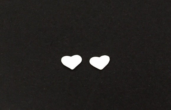 Sterling Silver Tiny Heart Stud Earrings • 925 Dainty Heart Studs
