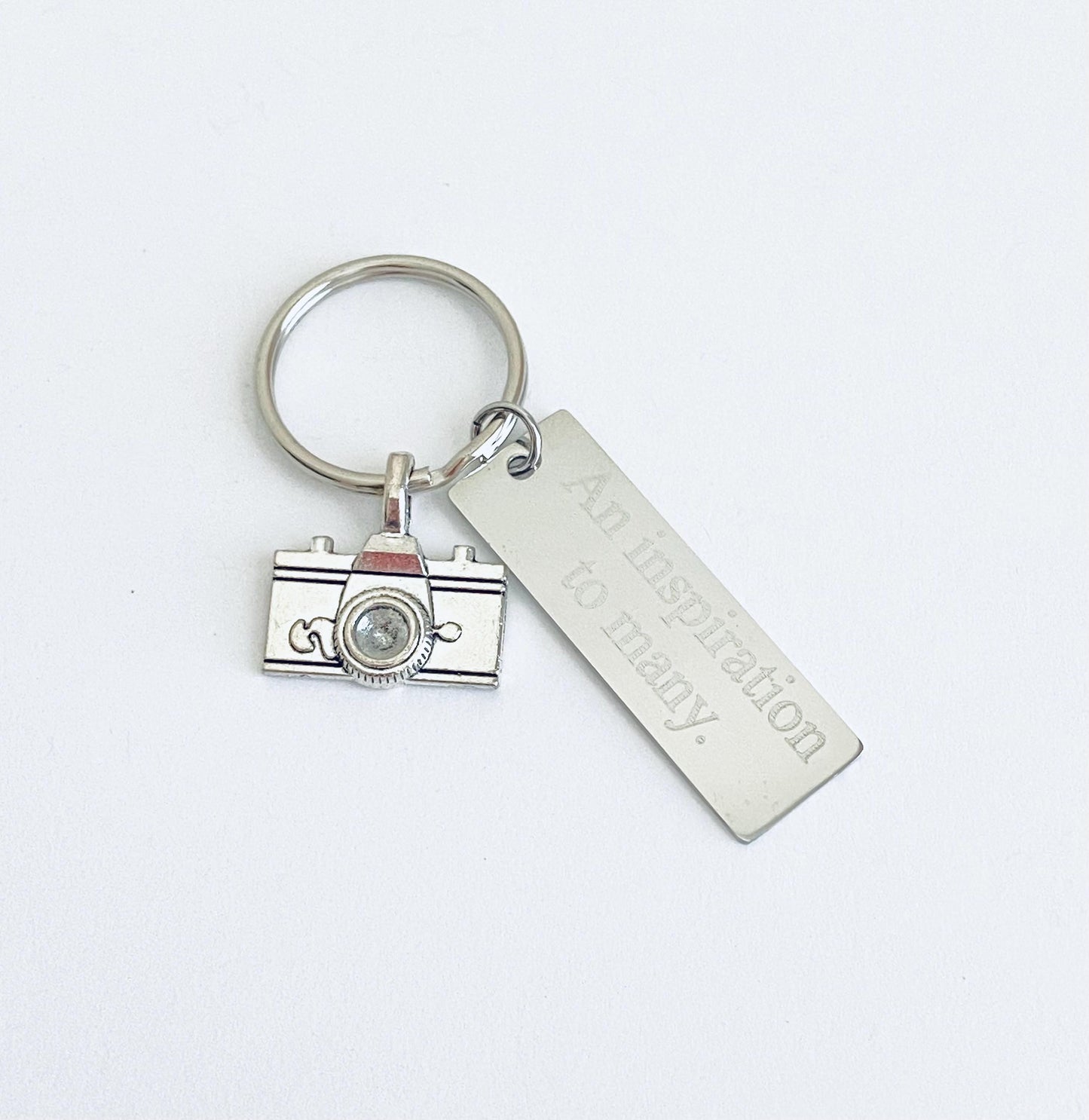 Personalized Camera Keychain • Engraved Name Key Chain • Gift for Photographer