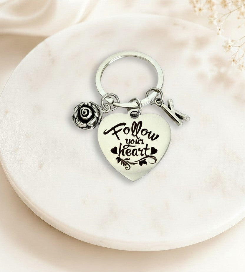Personalized Follow Your Heart Keychain