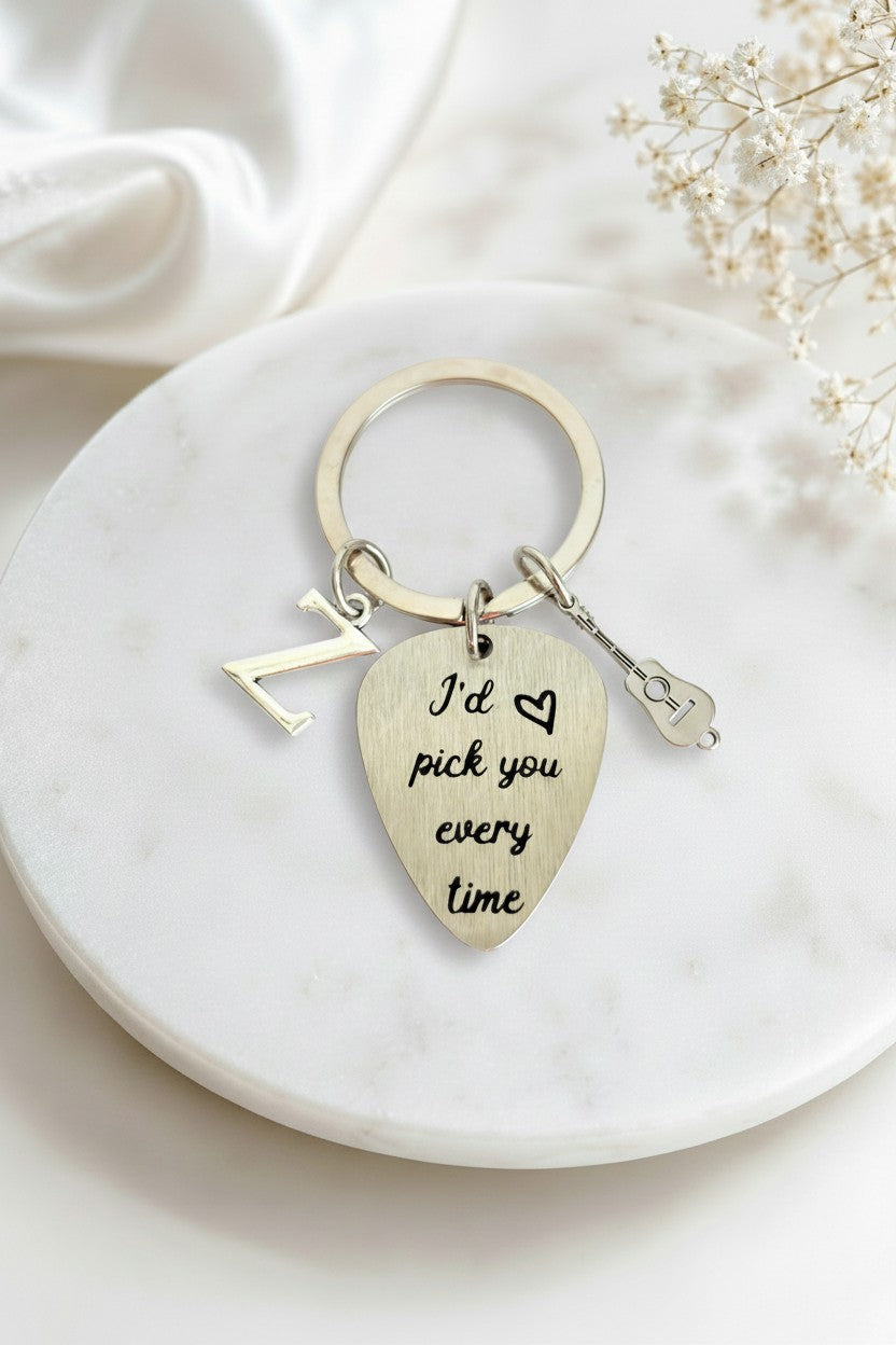 Personalized Guitar Pick • Custom Engraved Guitar Pick “I’d Pick You Every Time”