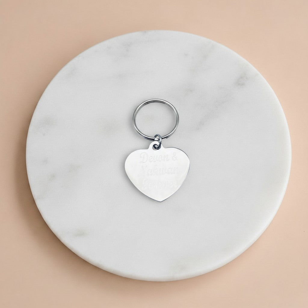 Personalized Heart Keychain