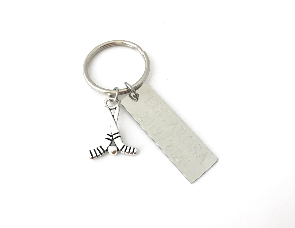 Personalized Ice Hockey Keychain