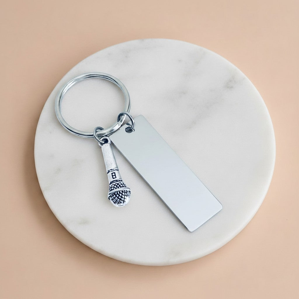 Personalized Microphone Keychain