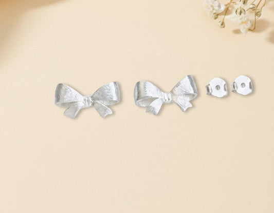 Sterling Silver Bow Stud Earrings