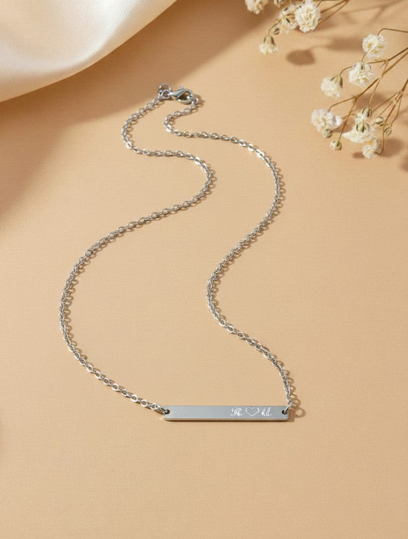 Personalized Stainless Steel Skinny Bar Necklace