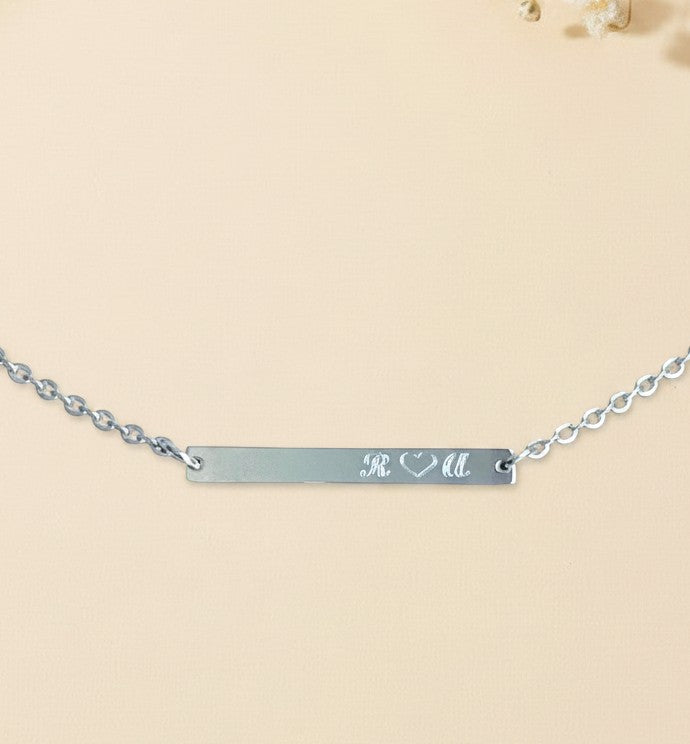 Personalized Stainless Steel Skinny Bar Necklace