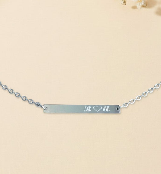 Personalized Stainless Steel Skinny Bar Necklace