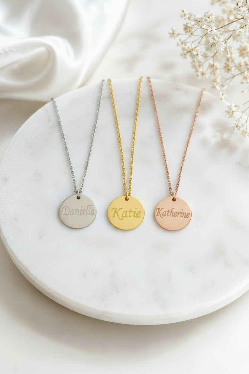 Personalized Stainless Steel Name Necklace • Stainless Steel, Gold over Stainless Steel & Rose Gold over Stainless Steel