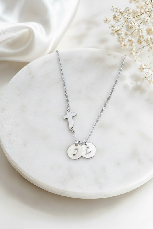 Personalized Sterling Silver Cross Necklace